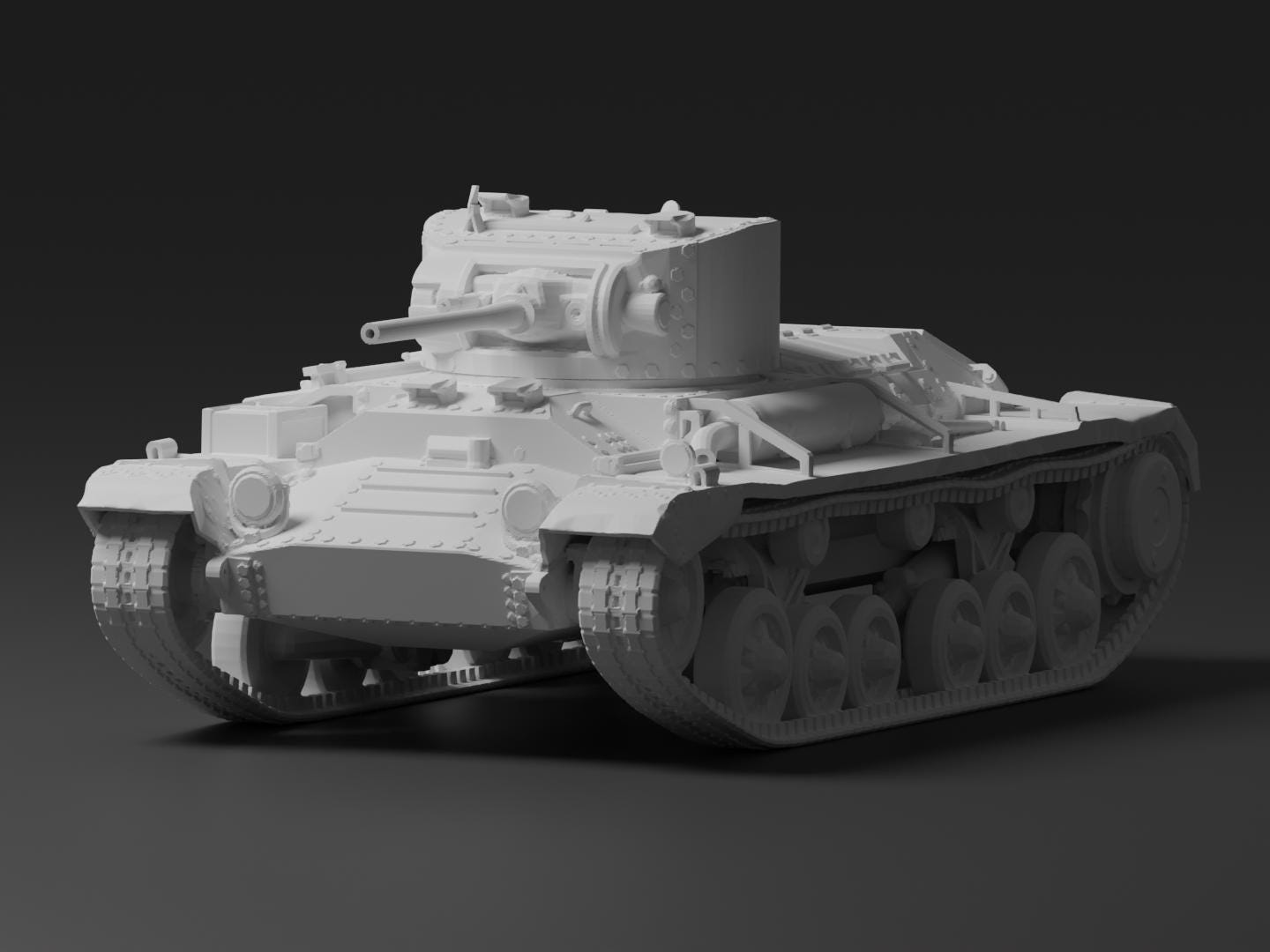 Valentine Unpainted Miniature – Dark Grey Resin British Infantry Tank – 1/48 • 1/56 • 1/64 • 1/72 • 1/76 • 1/87 • 1/100 • 1/144