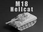 M18 Hellcat Unpainted Miniature – Dark Grey Resin U.S. Tank Destroyer – 1/48 • 1/56 • 1/64 • 1/72 • 1/76 • 1/87 • 1/100 • 1/144