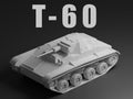T-60 Unpainted Miniature – Dark Grey Resin Soviet Light Tank – 1/48 • 1/56 • 1/64 • 1/72 • 1/76 • 1/87 • 1/100 • 1/144
