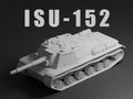 ISU-152 Unpainted Miniature – Dark Grey Resin Soviet Assault Gun – 1/48 • 1/56 • 1/64 • 1/72 • 1/76 • 1/87 • 1/100 • 1/144