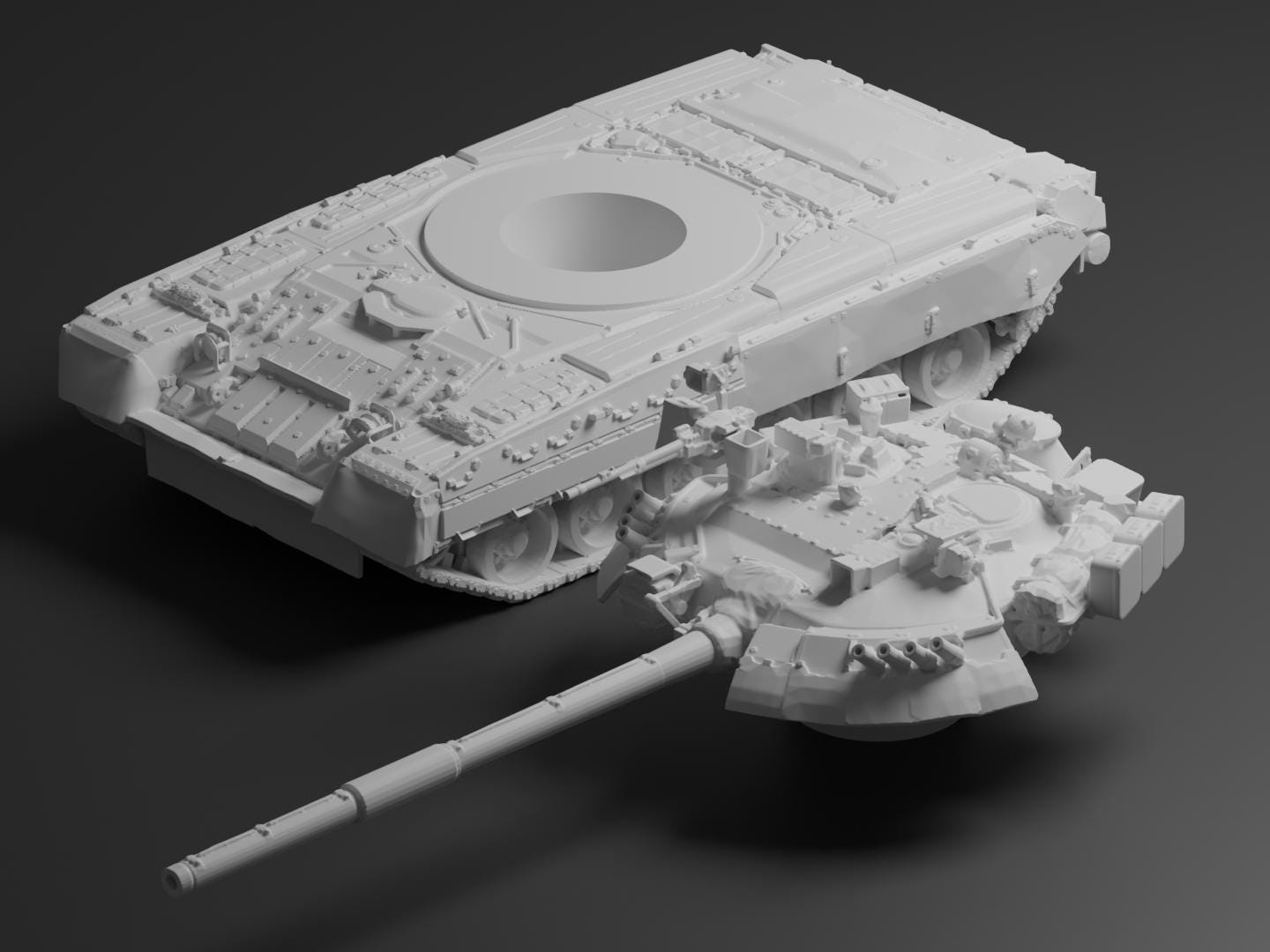 T-80U Unpainted Miniature – Dark Grey Resin Russian Main Battle Tank – 1/48 • 1/56 • 1/64 • 1/72 • 1/76 • 1/87 • 1/100 • 1/144