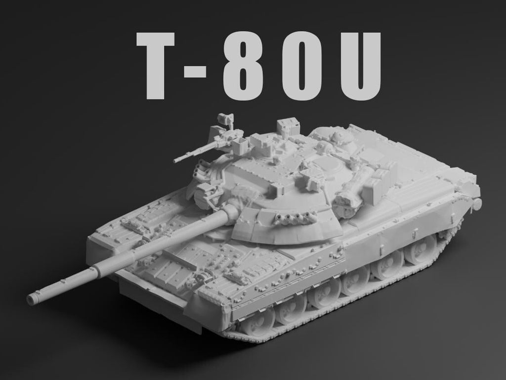 T-80U Unpainted Miniature – Dark Grey Resin Russian Main Battle Tank – 1/48 • 1/56 • 1/64 • 1/72 • 1/76 • 1/87 • 1/100 • 1/144