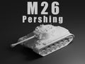 M26 Pershing Unpainted Miniature – Dark Grey Resin U.S. Heavy Tank – 1/48 • 1/56 • 1/64 • 1/72 • 1/76 • 1/87 • 1/100 • 1/144