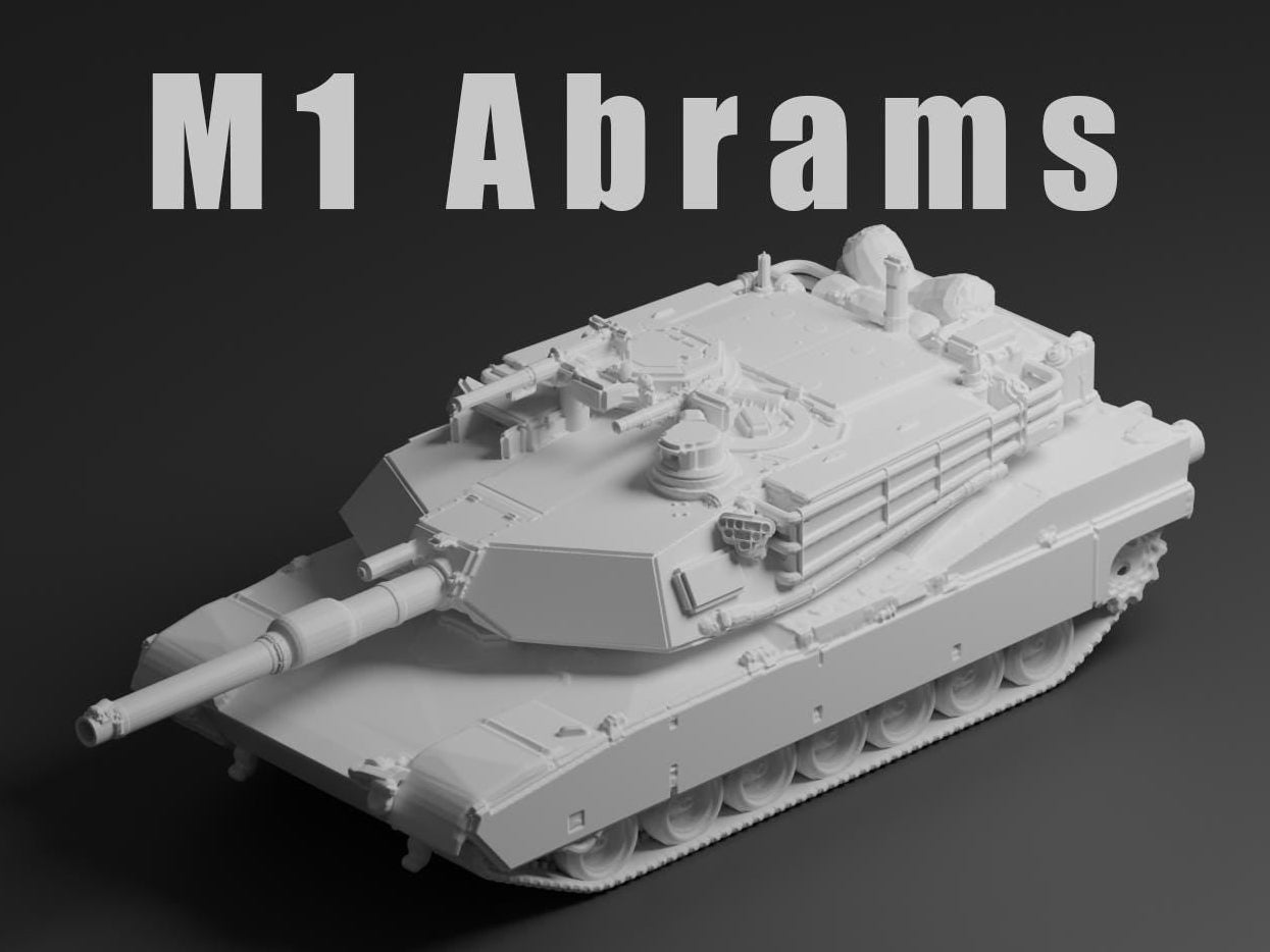 M1 Abrams Unpainted Miniature – Dark Grey Resin U.S. Main Battle Tank – 1/48 • 1/56 • 1/64 • 1/72 • 1/76 • 1/87 • 1/100 • 1/144