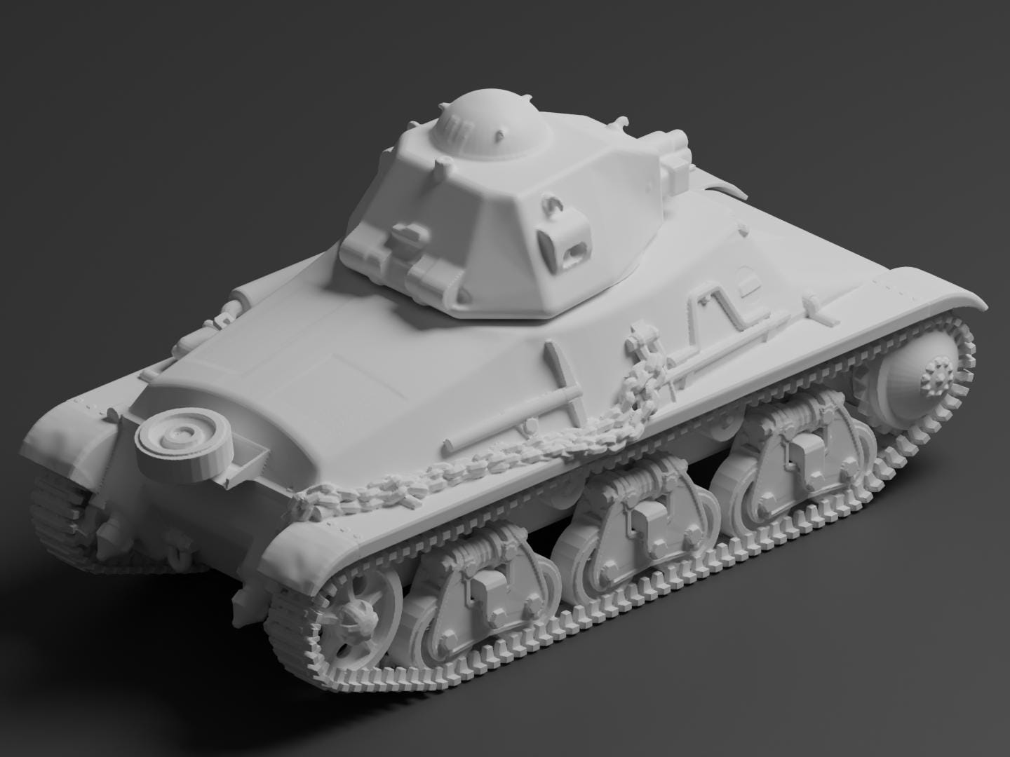 Hotchkiss H35 Unpainted Miniature – Dark Grey Resin French Light Tank – 1/48 • 1/56 • 1/64 • 1/72 • 1/76 • 1/87 • 1/100 • 1/144