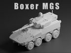 Boxer MGS Unpainted Miniature – Dark Grey Resin 8x8 Fire Support Vehicle – 1/48 • 1/56 • 1/64 • 1/72 • 1/76 • 1/87 • 1/100 • 1/144
