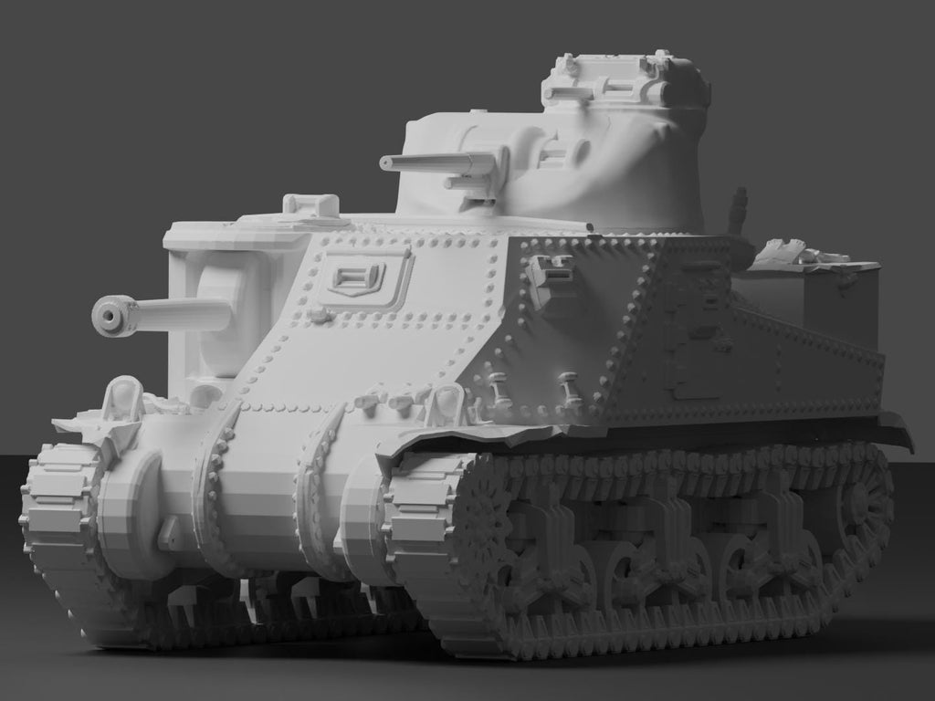 M3 Lee Unpainted Miniature – Dark Grey Resin U.S. Medium Tank – 1/48 • 1/56 • 1/64 • 1/72 • 1/76 • 1/87 • 1/100 • 1/144