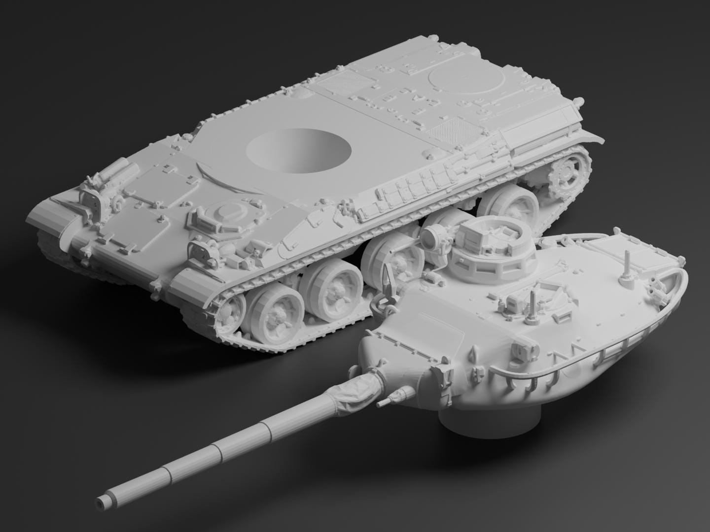 AMX-30 Unpainted Miniature – Dark Grey Resin French Main Battle Tank – 1/48 • 1/56 • 1/64 • 1/72 • 1/76 • 1/87 • 1/100 • 1/144