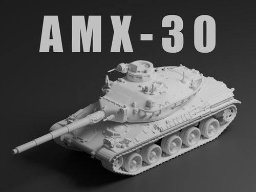 AMX-30 Unpainted Miniature – Dark Grey Resin French Main Battle Tank – 1/48 • 1/56 • 1/64 • 1/72 • 1/76 • 1/87 • 1/100 • 1/144