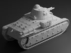 Renault D1 Unpainted Miniature – Dark Grey Resin French Infantry Tank – 1/48 • 1/56 • 1/64 • 1/72 • 1/76 • 1/87 • 1/100 • 1/144