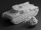 Renault D1 Unpainted Miniature – Dark Grey Resin French Infantry Tank – 1/48 • 1/56 • 1/64 • 1/72 • 1/76 • 1/87 • 1/100 • 1/144