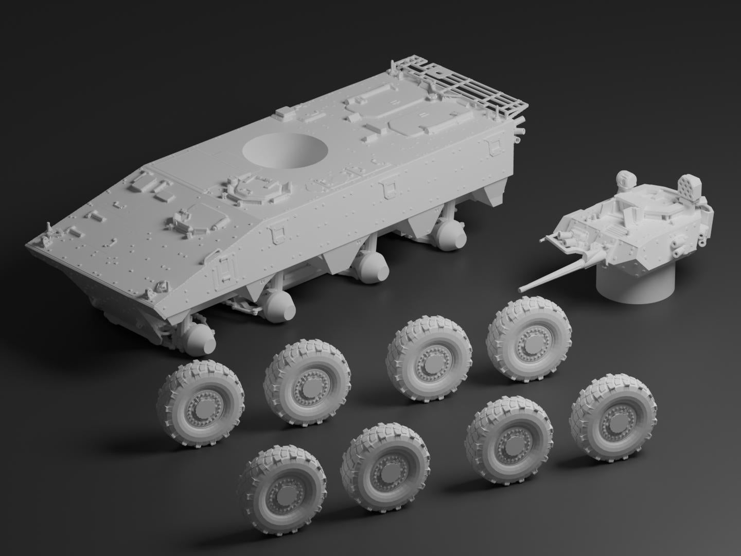 VBCI Unpainted Miniature – Dark Grey Resin French Infantry Fighting Vehicle – 1/48 • 1/56 • 1/64 • 1/72 • 1/76 • 1/87 • 1/100 • 1/144