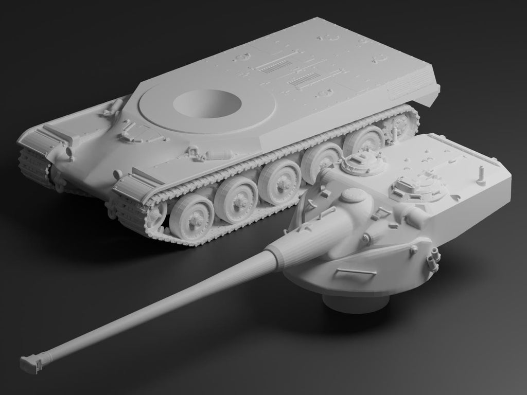 AMX-50 Unpainted Miniature – Dark Grey Resin French Heavy Prototype Tank – 1/48 • 1/56 • 1/64 • 1/72 • 1/76 • 1/87 • 1/100 • 1/144