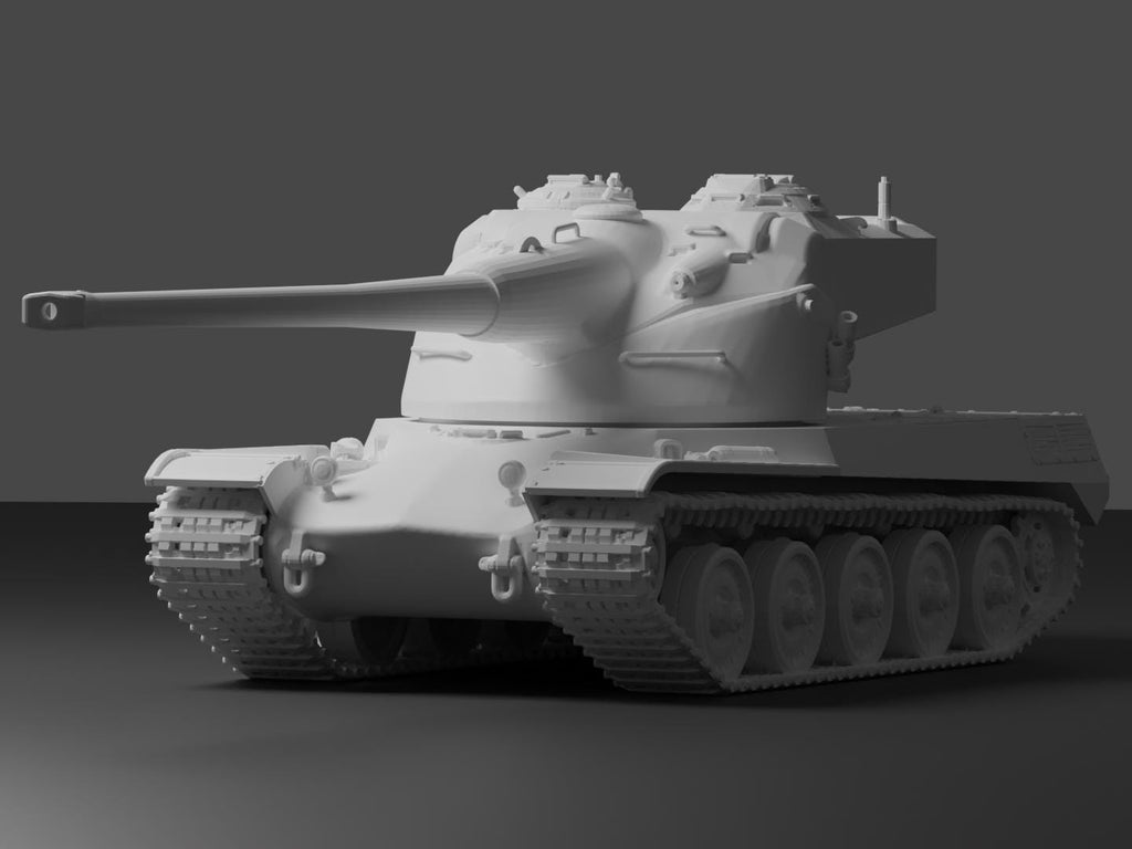 AMX-50 Unpainted Miniature – Dark Grey Resin French Heavy Prototype Tank – 1/48 • 1/56 • 1/64 • 1/72 • 1/76 • 1/87 • 1/100 • 1/144
