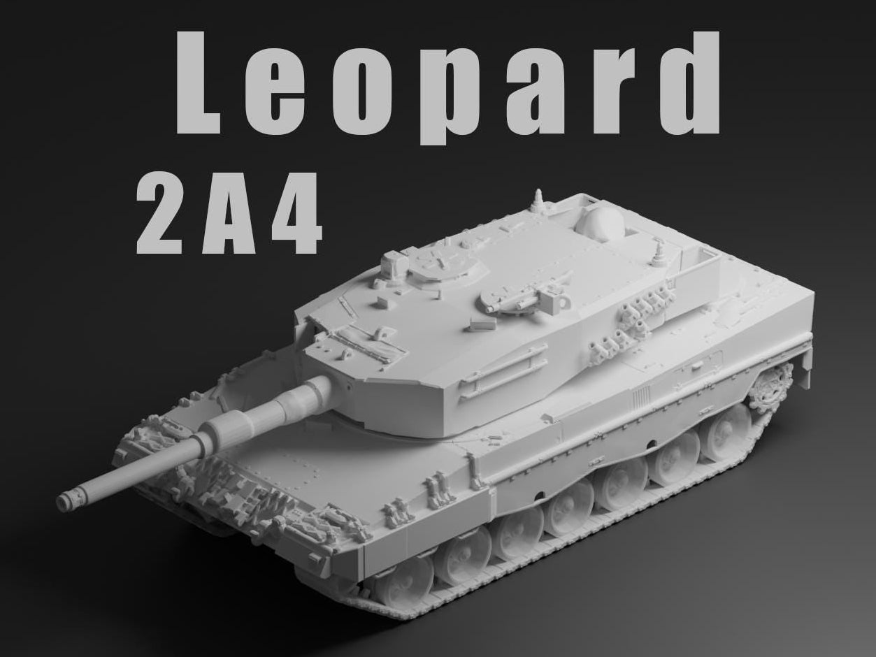 Leopard 2A4 Unpainted Miniature – Dark Grey Resin German Main Battle Tank – 1/48 • 1/56 • 1/64 • 1/72 • 1/76 • 1/87 • 1/100 • 1/144
