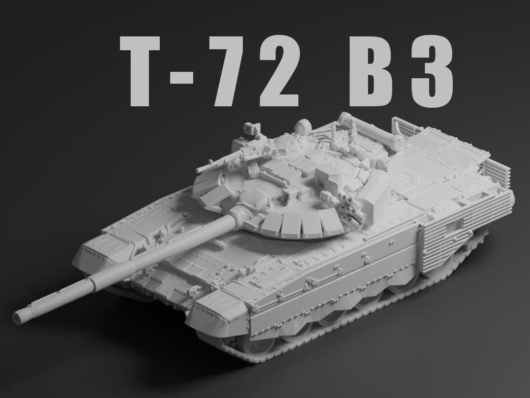 T-72B3 Unpainted Miniature – Dark Grey Resin Russian Main Battle Tank – 1/48 • 1/56 • 1/64 • 1/72 • 1/76 • 1/87 • 1/100 • 1/144