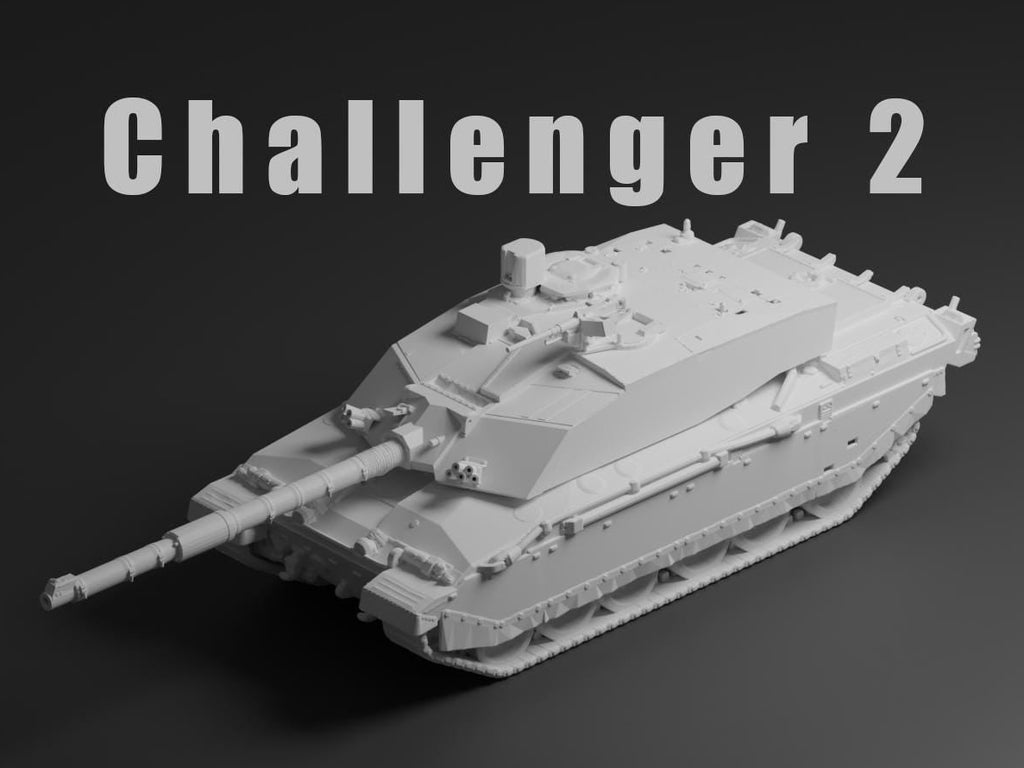Challenger 2 Unpainted Miniature – Dark Grey Resin British Main Battle Tank – 1/48 • 1/56 • 1/64 • 1/72 • 1/76 • 1/87 • 1/100 • 1/144