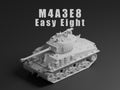 M4A3E8 Sherman “Easy Eight” Unpainted Miniature – Dark Grey Resin U.S. Medium Tank – 1/48 • 1/56 • 1/64 • 1/72 • 1/76 • 1/87 • 1/100 • 1/144
