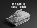 M4A3E8 Sherman “Easy Eight” Unpainted Miniature – Dark Grey Resin U.S. Medium Tank – 1/48 • 1/56 • 1/64 • 1/72 • 1/76 • 1/87 • 1/100 • 1/144