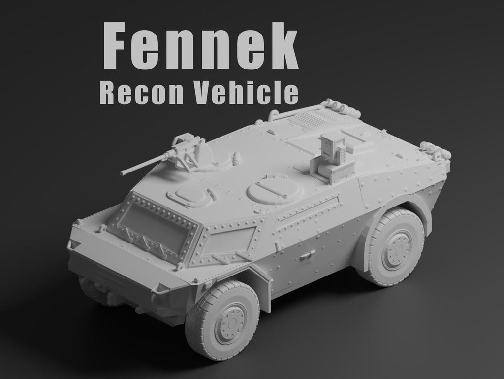 Fennek Recon Vehicle Unpainted Miniature – Dark Grey Resin Armoured Recon Vehicle – 1/48 • 1/56 • 1/64 • 1/72 • 1/76 • 1/87 • 1/100 • 1/144