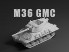 M36 GMC Unpainted Miniature – Dark Grey Resin U.S. Tank Destroyer – 1/48 • 1/56 • 1/64 • 1/72 • 1/76 • 1/87 • 1/100 • 1/144