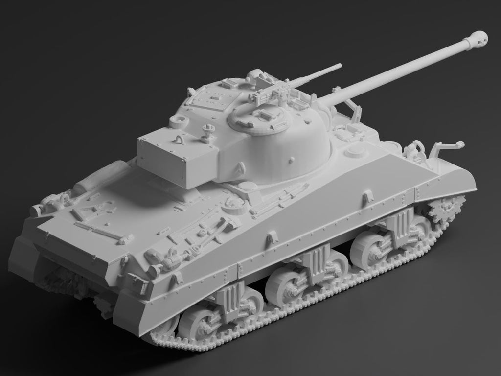 Sherman Firefly Unpainted Miniature – Dark Grey Resin British Medium Tank – 1/48 • 1/56 • 1/64 • 1/72 • 1/76 • 1/87 • 1/100 • 1/144