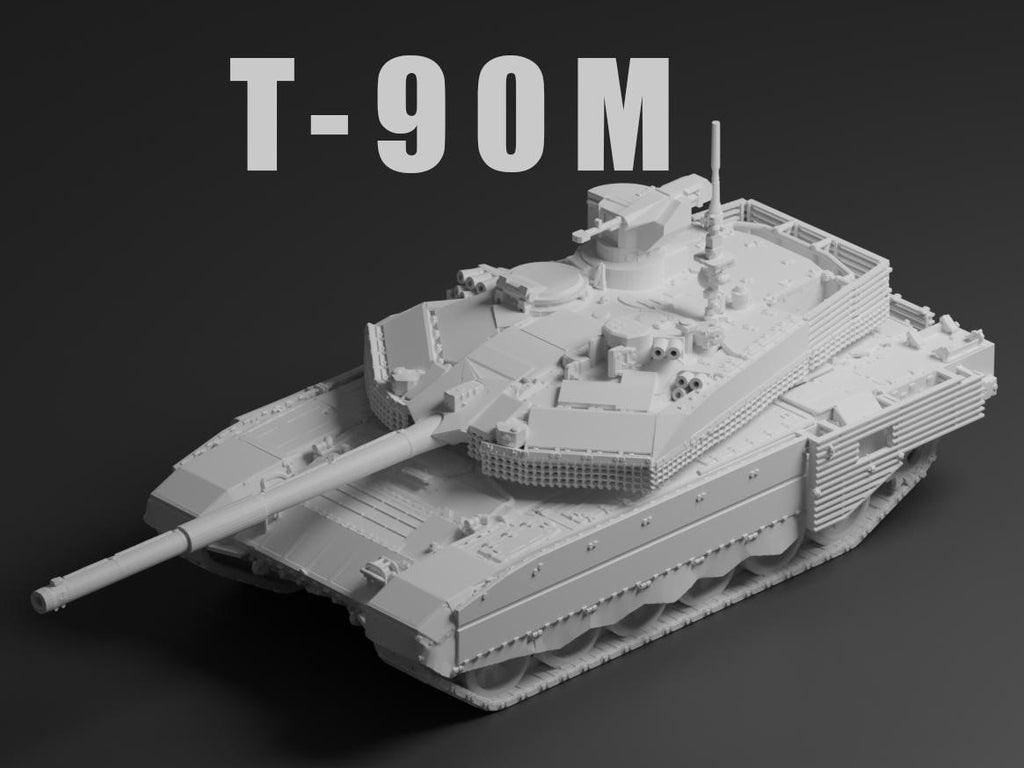 T-90M Unpainted Miniature – Dark Grey Resin Russian Main Battle Tank – 1/48 • 1/56 • 1/64 • 1/72 • 1/76 • 1/87 • 1/100 • 1/144