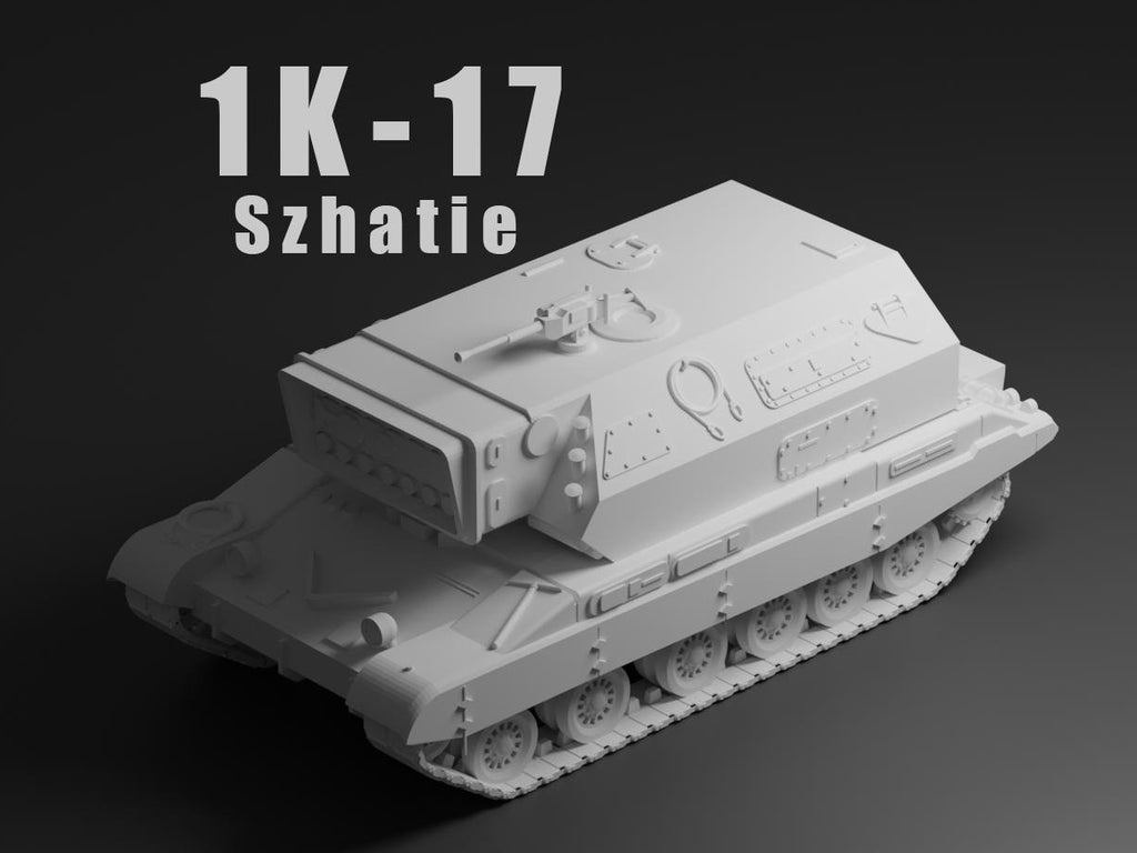 1K17 Szhatie Unpainted Miniature – Dark Grey Resin Military Model – 1/48 • 1/56 • 1/64 • 1/72 • 1/76 • 1/87 • 1/100 • 1/144