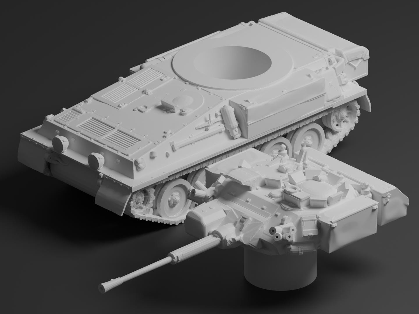 FV107 Scimitar Unpainted Miniature – Dark Grey Resin British Reconnaissance Vehicle – 1/48 • 1/56 • 1/64 • 1/72 • 1/76 • 1/87 • 1/100 • 1/144