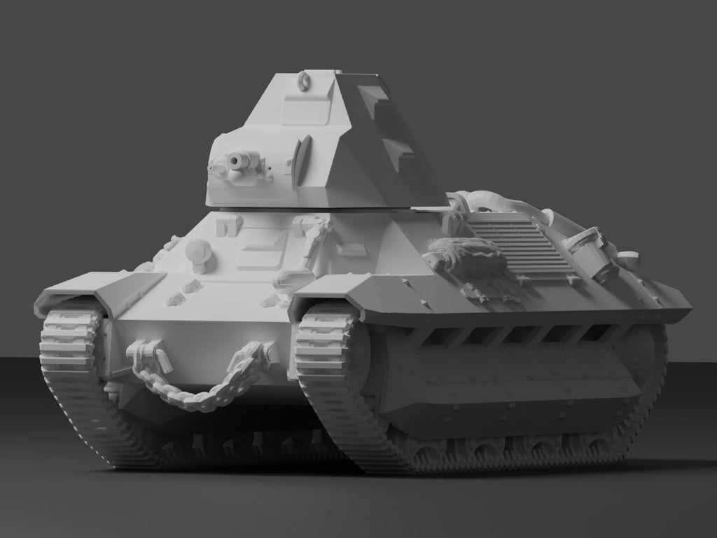 FCM 36 Unpainted Miniature – Dark Grey Resin French Light Infantry Tank – 1/48 • 1/56 • 1/64 • 1/72 • 1/76 • 1/87 • 1/100 • 1/144