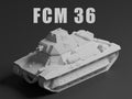 FCM 36 Unpainted Miniature – Dark Grey Resin French Light Infantry Tank – 1/48 • 1/56 • 1/64 • 1/72 • 1/76 • 1/87 • 1/100 • 1/144