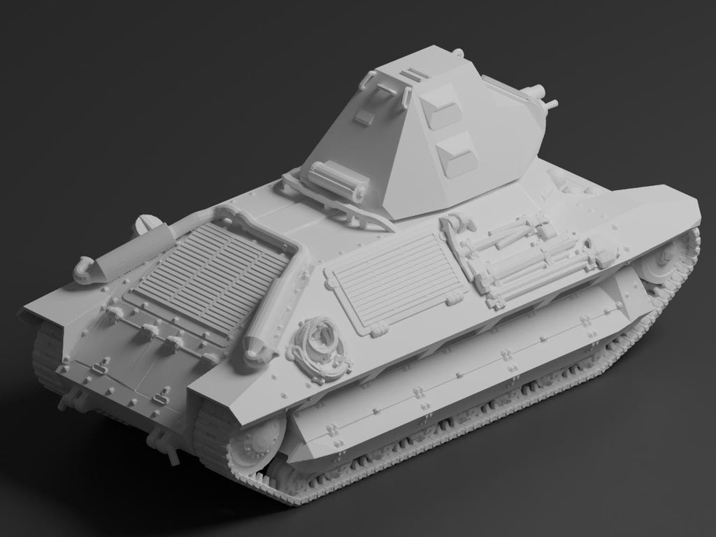 FCM 36 Unpainted Miniature – Dark Grey Resin French Light Infantry Tank – 1/48 • 1/56 • 1/64 • 1/72 • 1/76 • 1/87 • 1/100 • 1/144