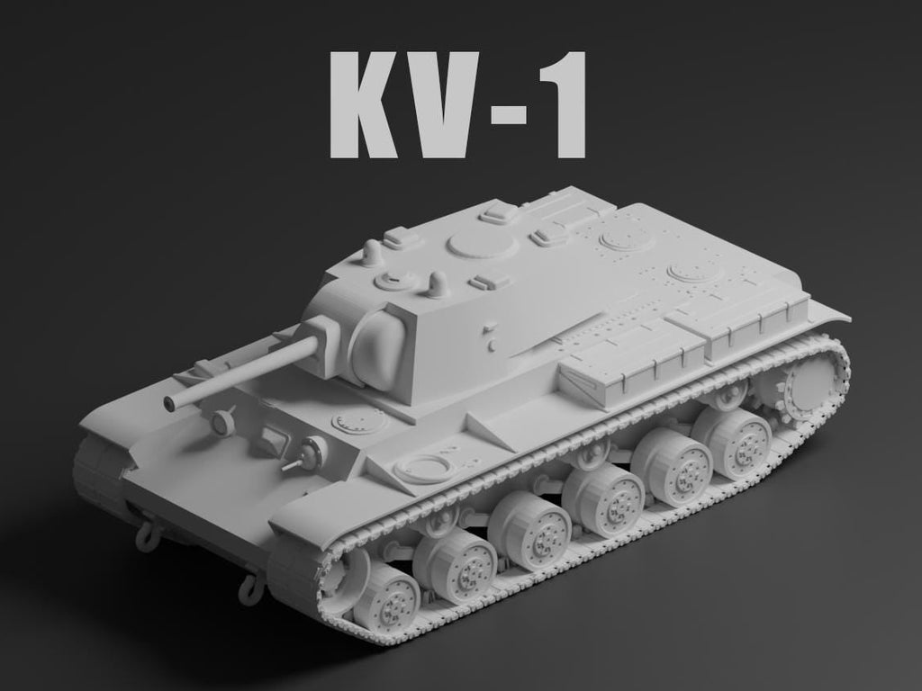 KV-1 Unpainted Miniature – Dark Grey Resin Soviet Heavy Tank – 1/48 • 1/56 • 1/64 • 1/72 • 1/76 • 1/87 • 1/100 • 1/144
