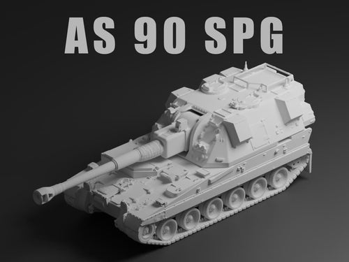 AS90 SPG Unpainted Miniature – Dark Grey Resin British Self-Propelled Gun – 1/48 • 1/56 • 1/64 • 1/72 • 1/76 • 1/87 • 1/100 • 1/144