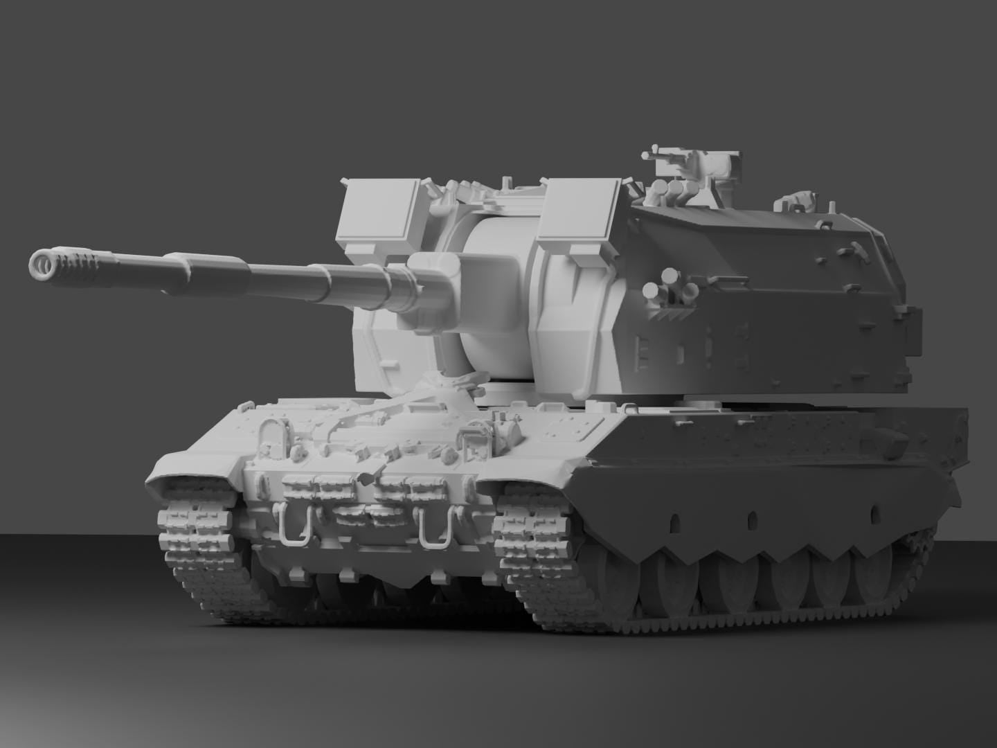 2S35 Koalitsiya Unpainted Miniature – Dark Grey Resin Self-Propelled Howitzer – 1/48 • 1/56 • 1/64 • 1/72 • 1/76 • 1/87 • 1/100 • 1/144