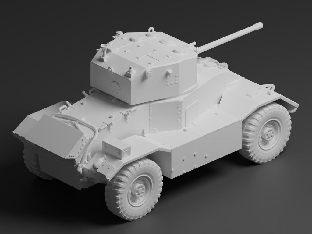 AEC Armoured Car Mk II Unpainted Miniature – Dark Grey Resin British Armoured Car – 1/48 • 1/56 • 1/64 • 1/72 • 1/76 • 1/87 • 1/100 • 1/144