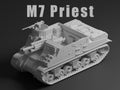 M7 Priest Unpainted Miniature – Dark Grey Resin Self-Propelled Howitzer – 1/48 • 1/56 • 1/64 • 1/72 • 1/76 • 1/87 • 1/100 • 1/144