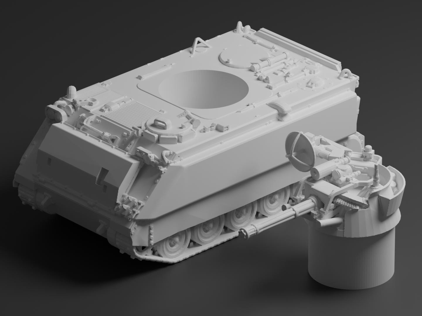 M163 Vulcan Unpainted Miniature – Dark Grey Resin Self-Propelled Anti-Aircraft Gun – 1/48 • 1/56 • 1/64 • 1/72 • 1/76 • 1/87 • 1/100 • 1/144