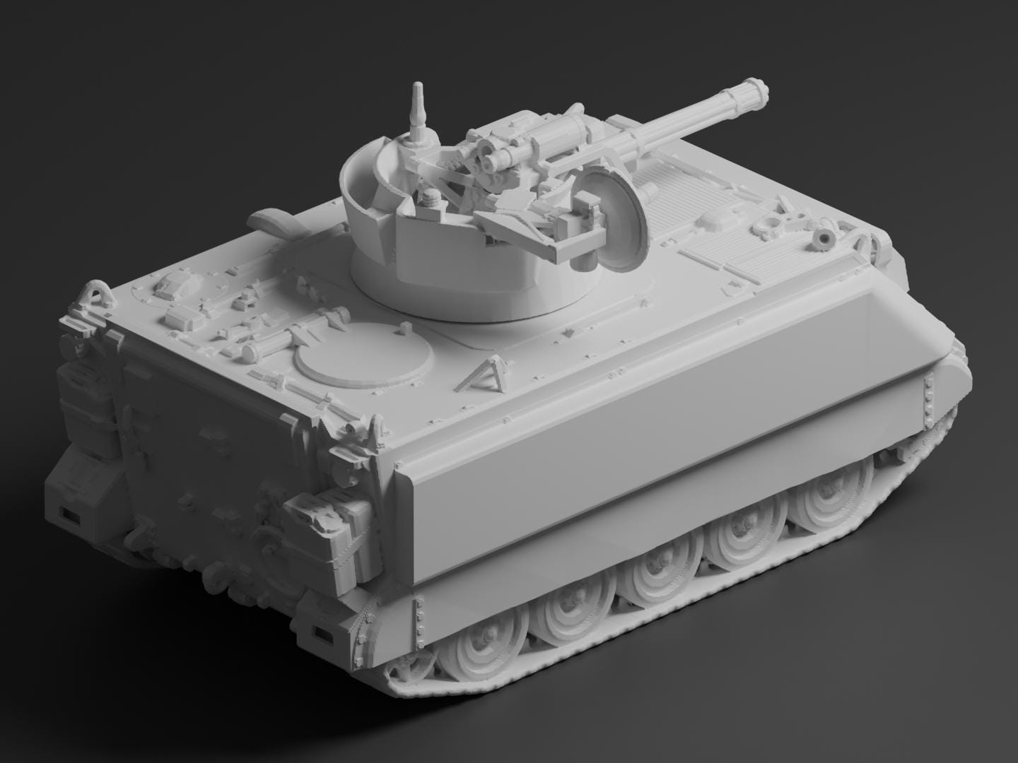 M163 Vulcan Unpainted Miniature – Dark Grey Resin Self-Propelled Anti-Aircraft Gun – 1/48 • 1/56 • 1/64 • 1/72 • 1/76 • 1/87 • 1/100 • 1/144