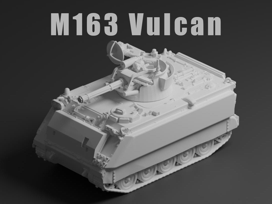 M163 Vulcan Unpainted Miniature – Dark Grey Resin Self-Propelled Anti-Aircraft Gun – 1/48 • 1/56 • 1/64 • 1/72 • 1/76 • 1/87 • 1/100 • 1/144