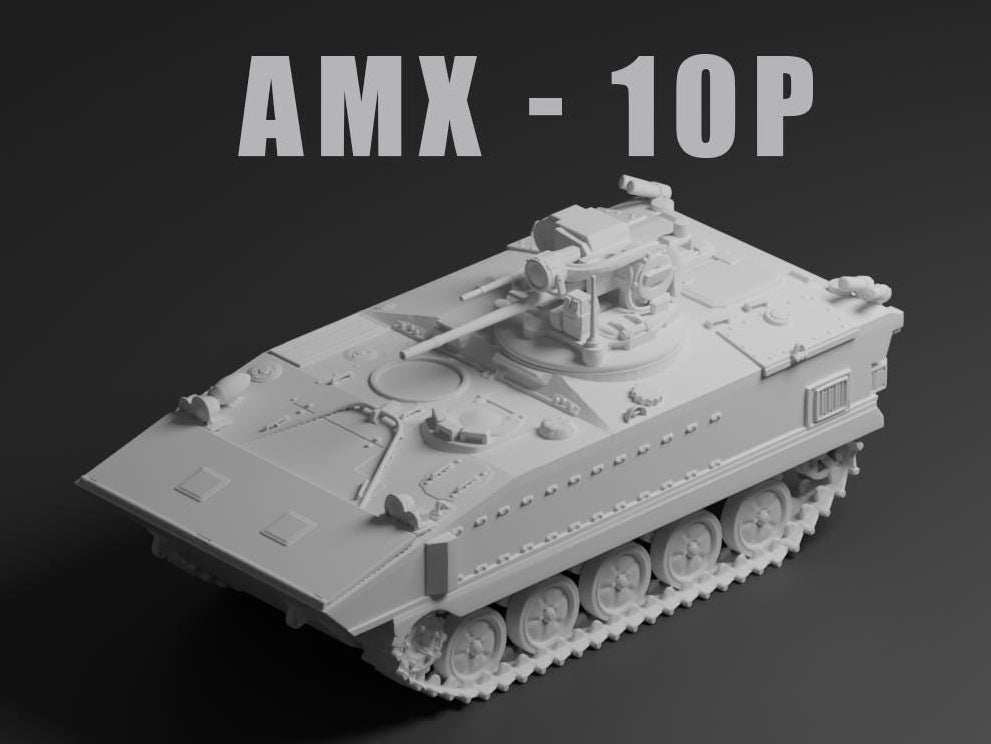AMX-10P Unpainted Miniature – Dark Grey Resin French Infantry Fighting Vehicle – 1/48 • 1/56 • 1/64 • 1/72 • 1/76 • 1/87 • 1/100 • 1/144